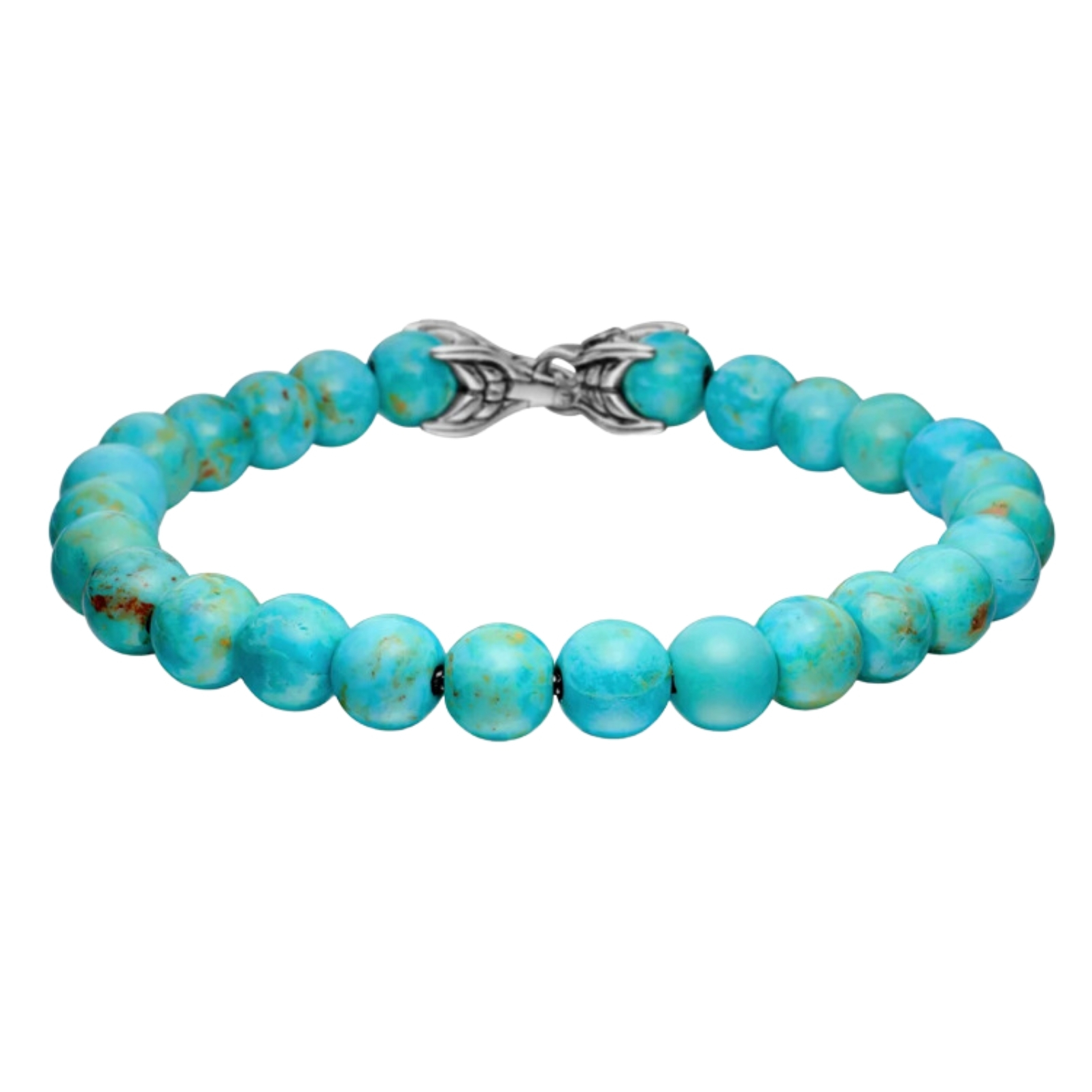 David Yurman turquoise beaded bracelet with sterling silver detailing