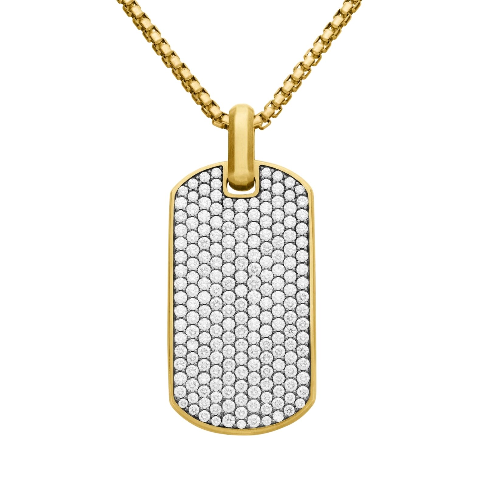 David Yurman yellow gold and diamond chevron tag