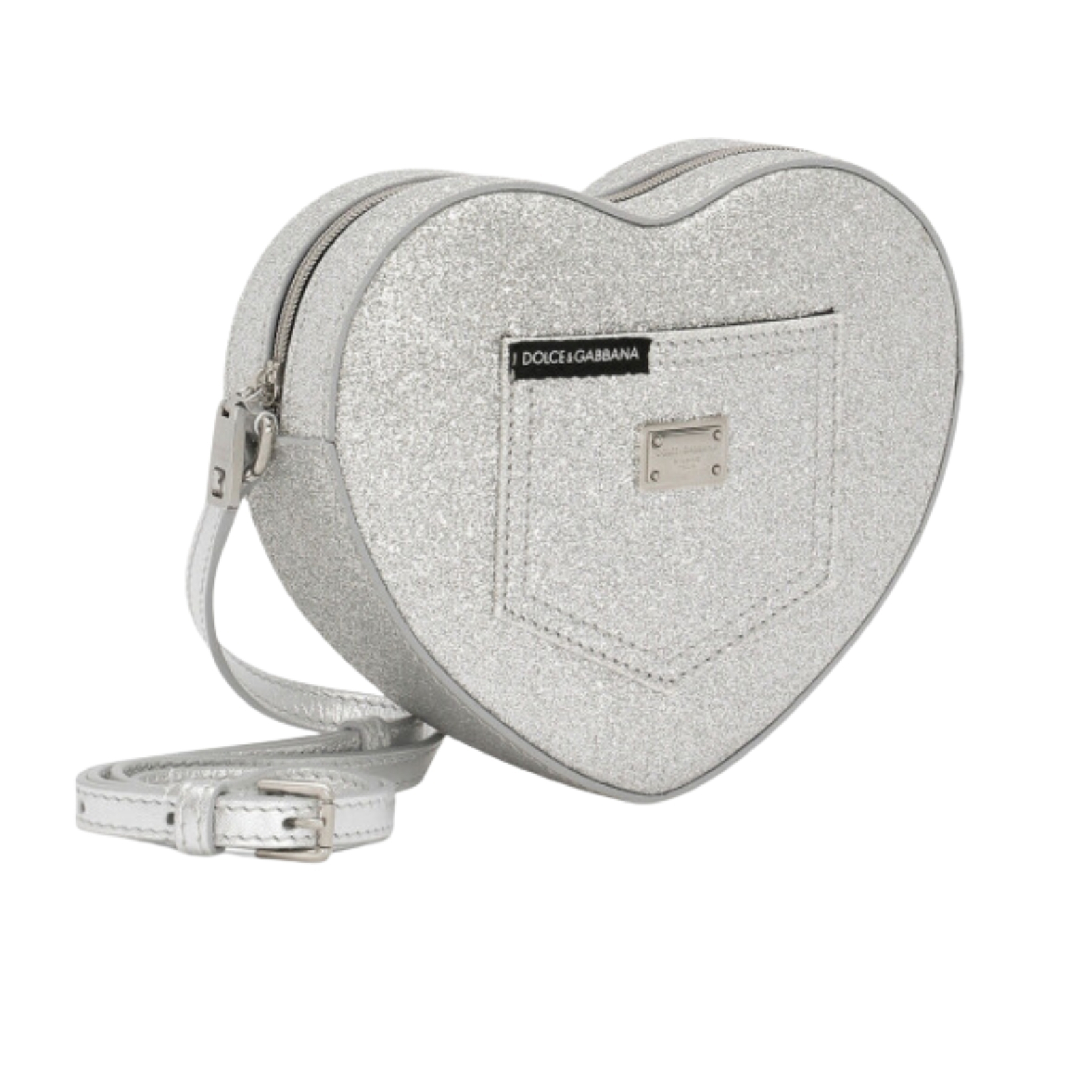 Dolce & Gabbana silver glitter heart shaped bag