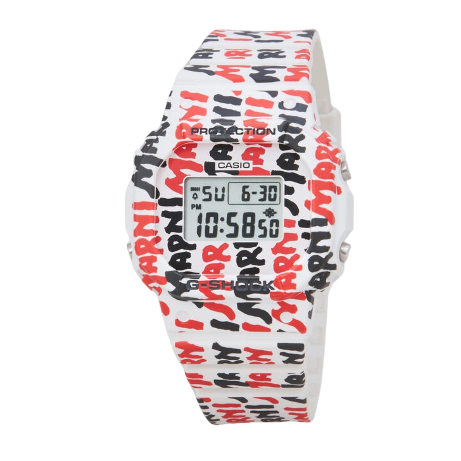 Marni red and black logo watch