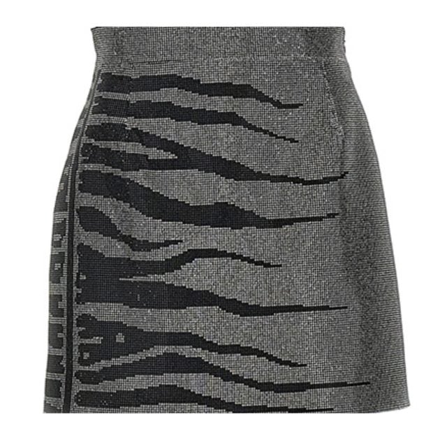 Roberto Cavalli miniskirt with silver studs and black crystals