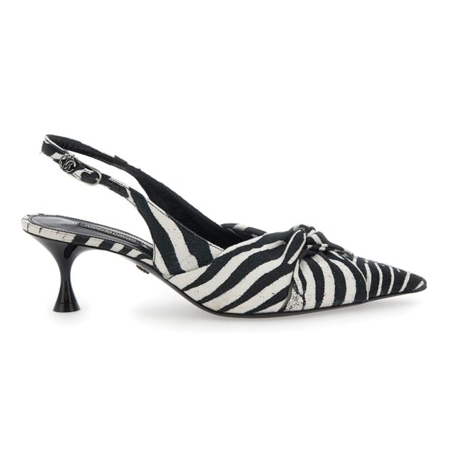 Roberto Cavalli heel with zebra black and white print