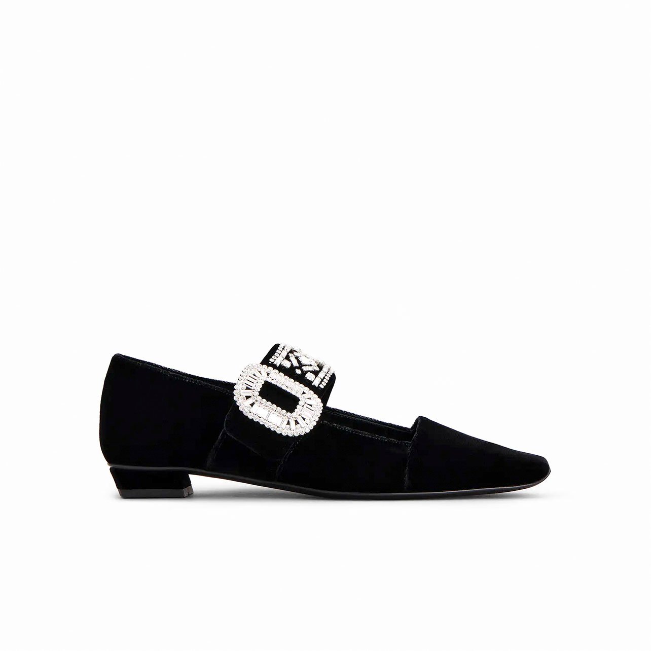 Roger Vivier black maryjane flats with crystal detailing