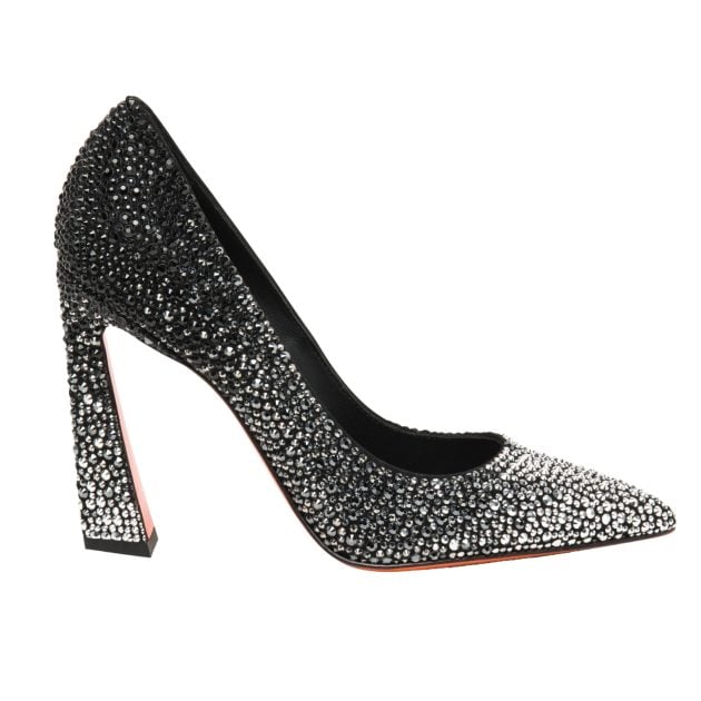 Santoni black ombre crystal pump