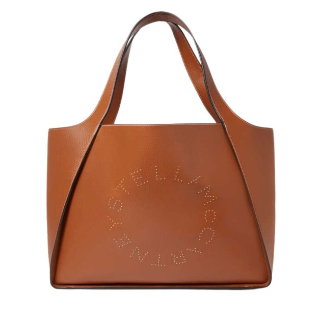 Stella McCartney logo large tote bag in camel colorway