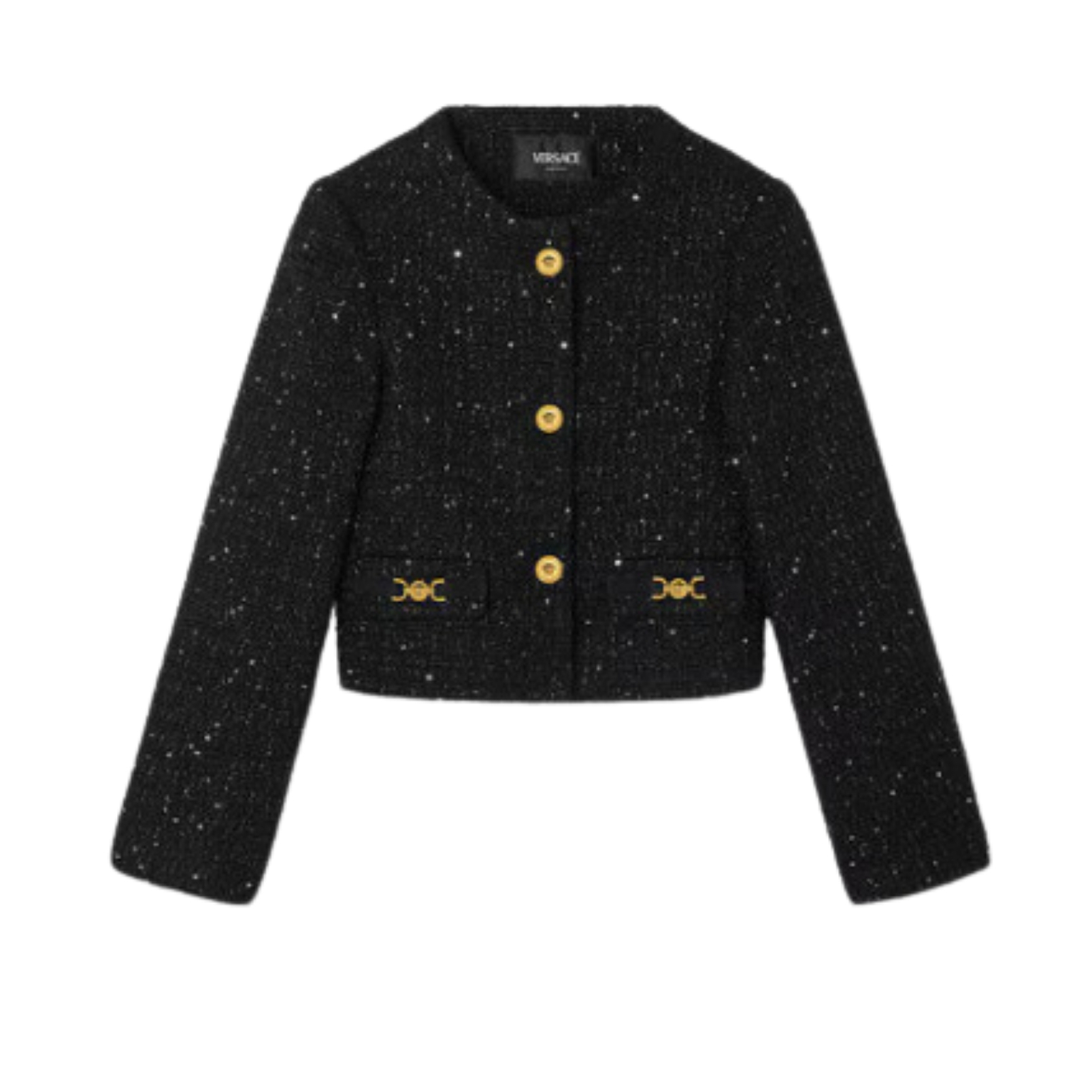 Versace black kids tweed cardigan jacket