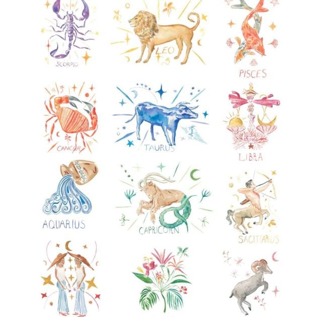 Illustration of astrology symbols