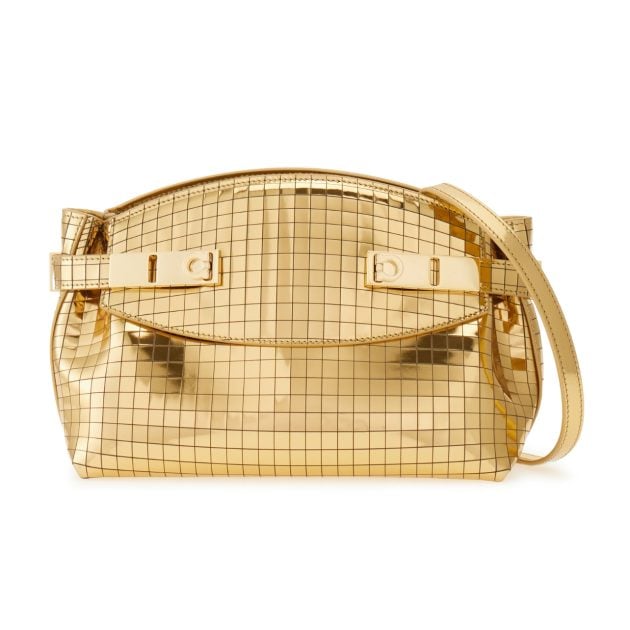 Ferragamo crossbody pouch bag in gold