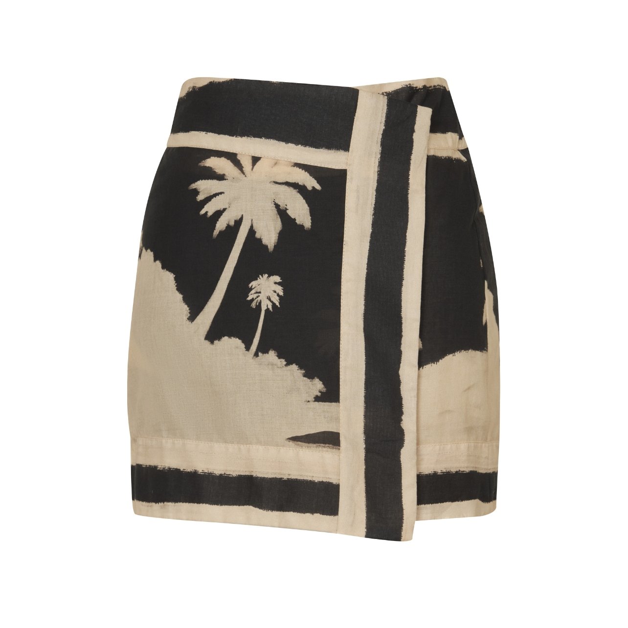 Johanna Ortiz printed mini skirt in black and cream