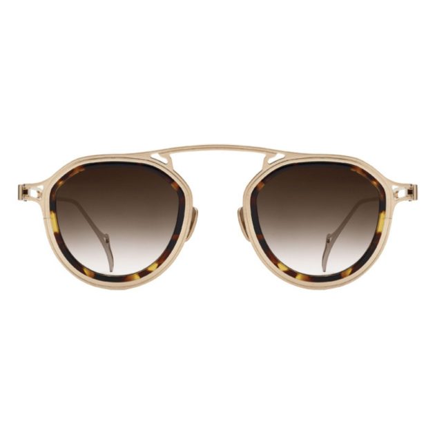 Morgenthal Frederics round sunglasses with tortoise and rose gold