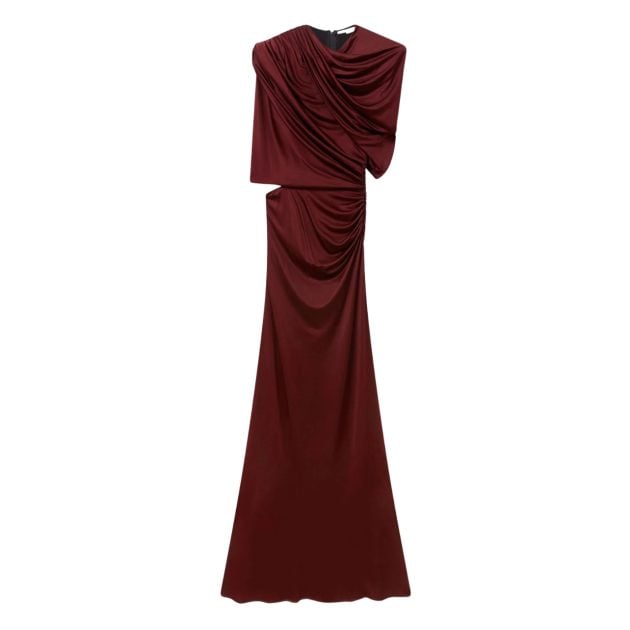 Stella McCartney burgundy wrap long gown