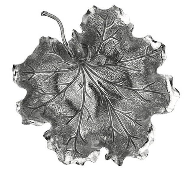 Buccellati silver bowl shaped as a leaf