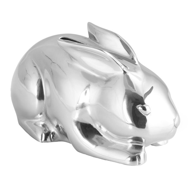 Michael Aram silver bunny piggy bank