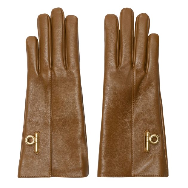 Burberry brown leather gloves