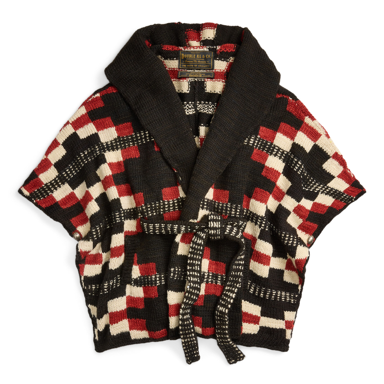 Ralph Lauren shawl wrap in red, cream and black print