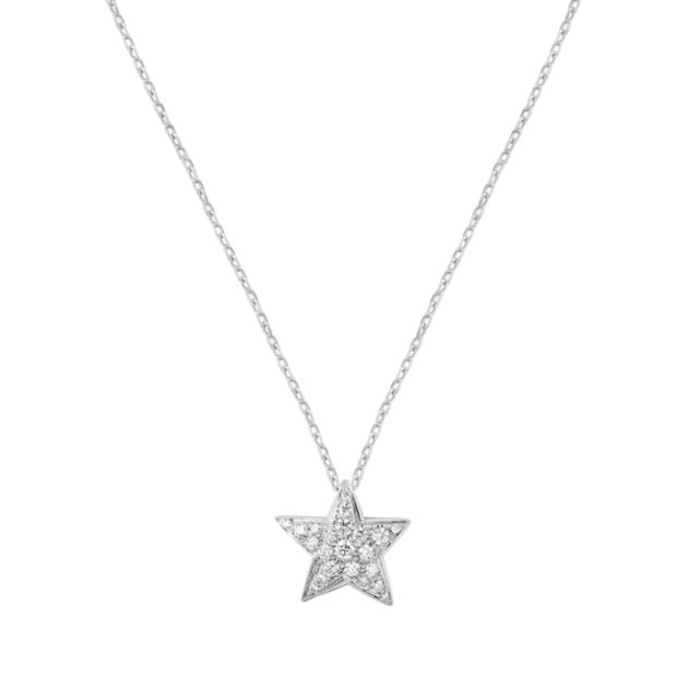 Chanel Silver start necklace with diamonds