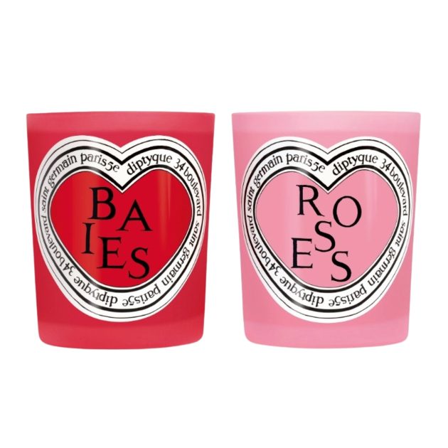 Diptyque two red and pink candles