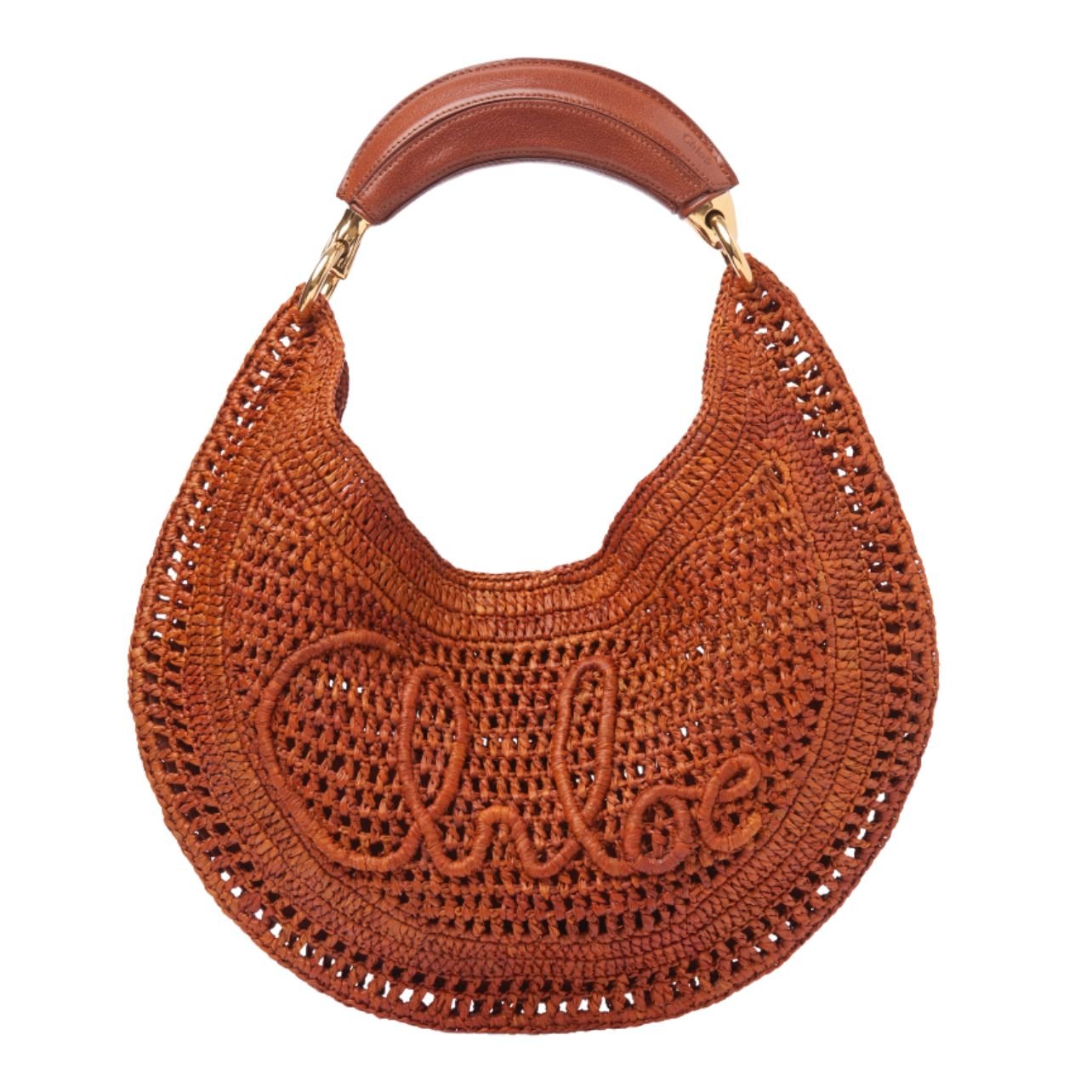 Shlow burnt orange hobo tote bag