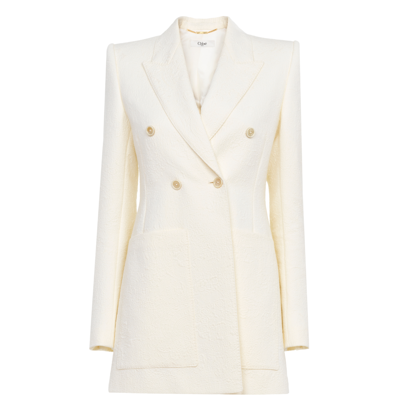 Chloe blazer in white with button detailing